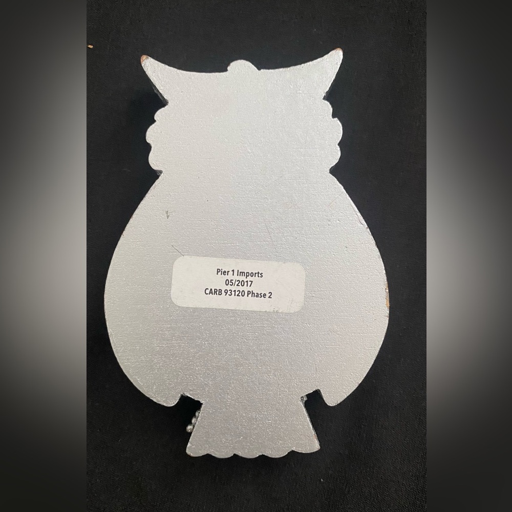 Pier 1 Silver Owl Tea Light Candle Holder - Picture 2 of 3